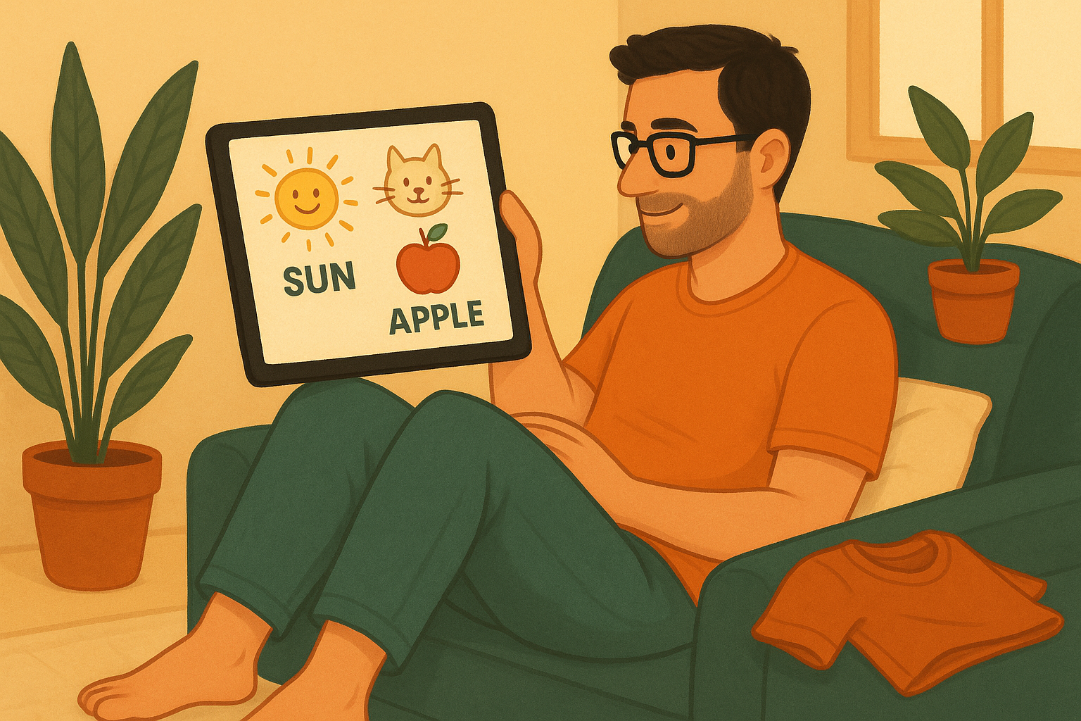 Relaxed learner enjoying comprehensible input